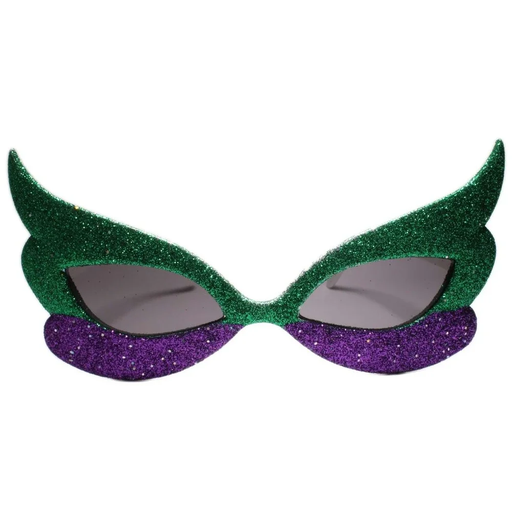 Womens Party Rave Costume Novelty Glitter Masquerade Mask Sun Glasses White